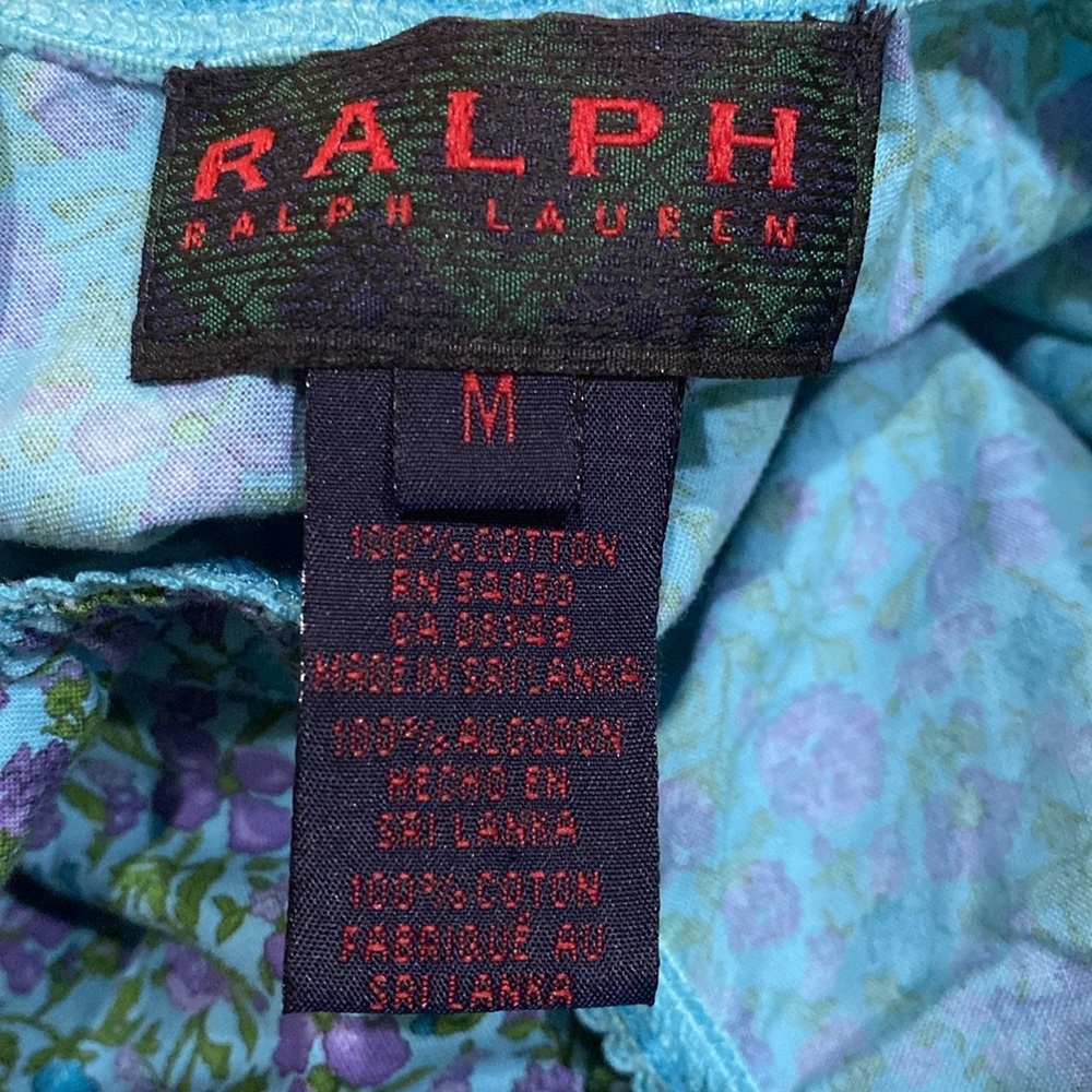 Vintage Ralph Ralph Lauren Size M Cotton Floral Print Machine Wash Sleeveless - Picture 6 of 9